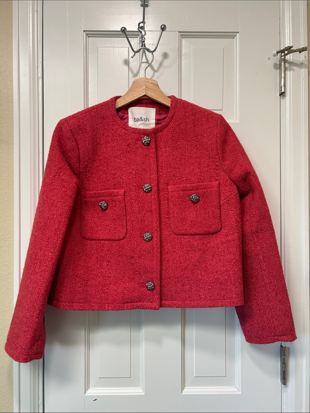 ba&sh Pink Tweed Jacket